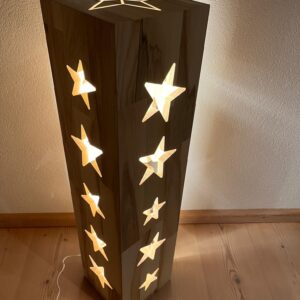Dekoleuchte "Stern" helles Holz 80 cm inkl. LED Leuchtmittel